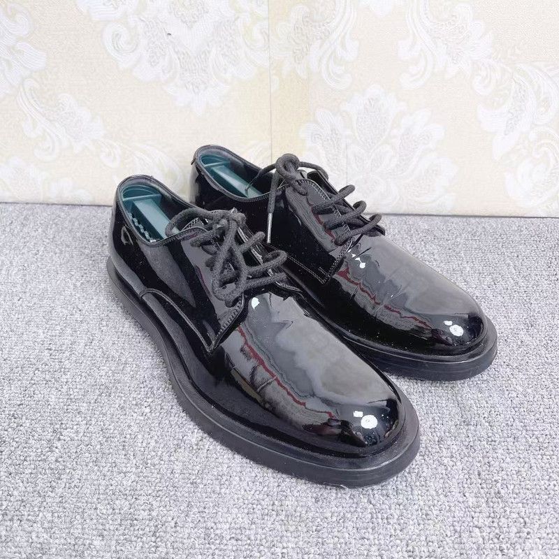 Gucci Gucci Black Patent Leather Lace-Up Shoes - Size US 10 / EU 43 - 3 Thumbnail