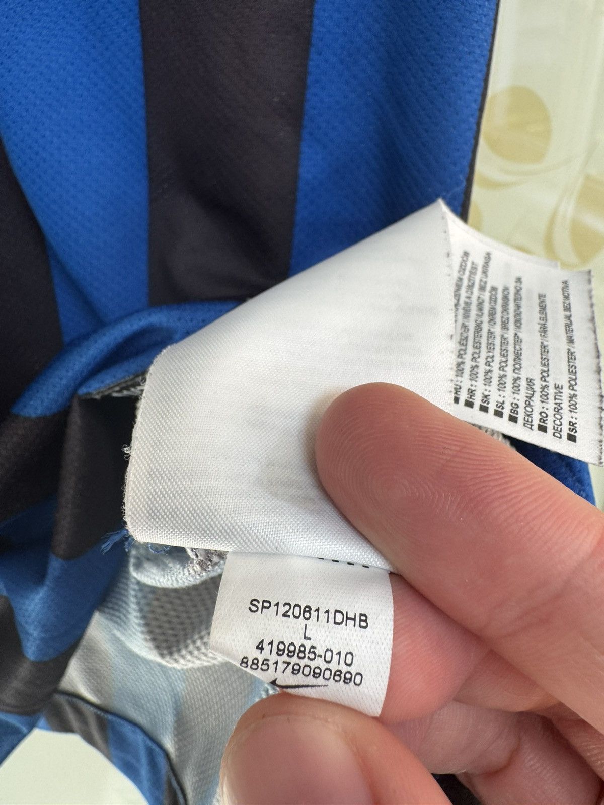 Nike Inter Milan 2011-2012 Home Soccer Jersey Football Kit Shirt Size US L / EU 52-54 / 3 - 15 Thumbnail