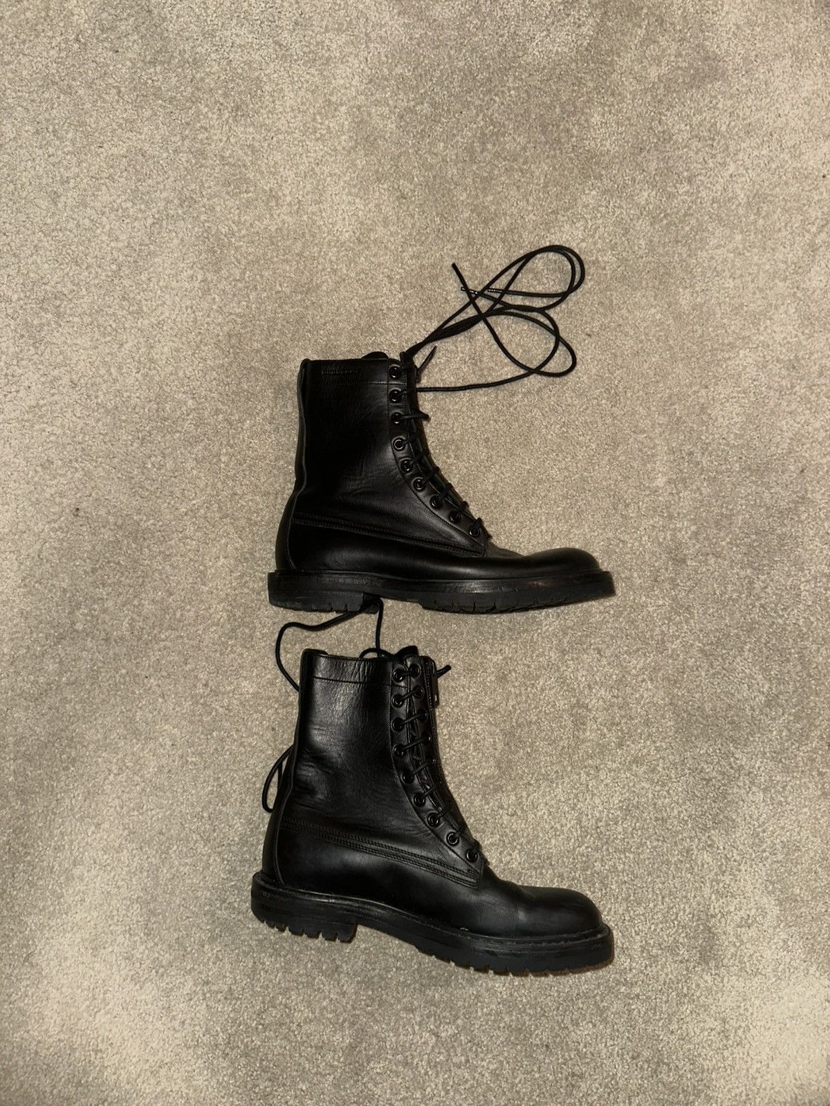 Burberry Burberry Zip And Lace Up Leather Combat Boots Size US 8.5 / EU 41-42 - 3 Thumbnail