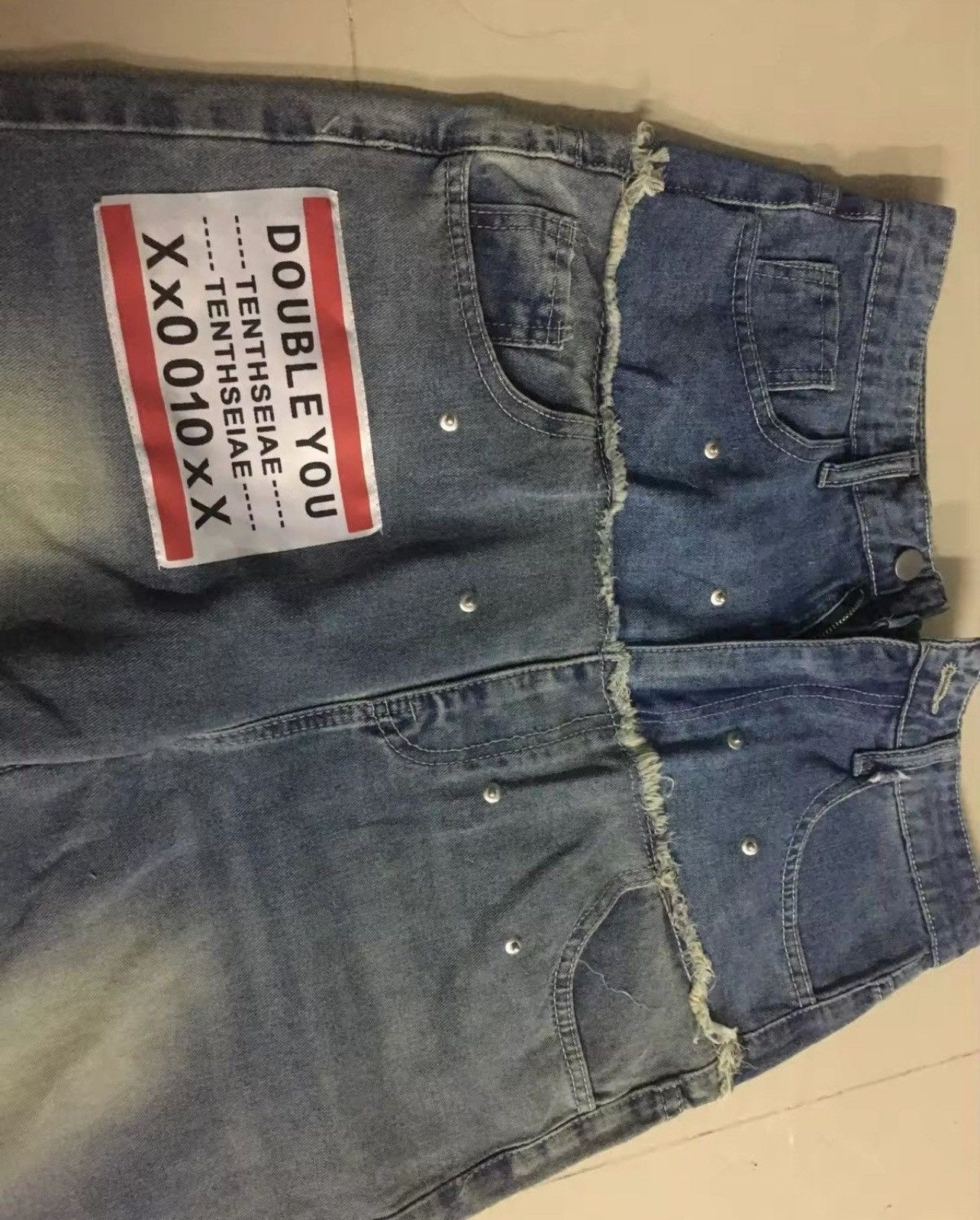 Jean Retro Double Stitching Washed Baggy Jeans Size US 36 / EU 52 - 5 Thumbnail