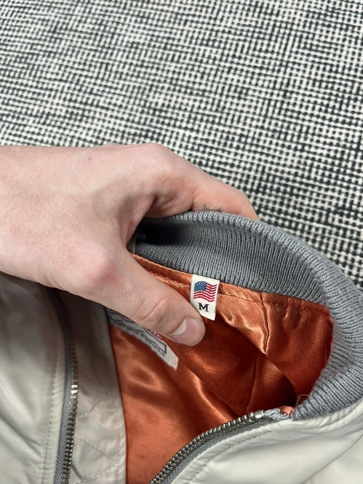 Schott Schott American college beige flyer bomber jacket Size US M / EU 48-50 / 2 - 4 Thumbnail