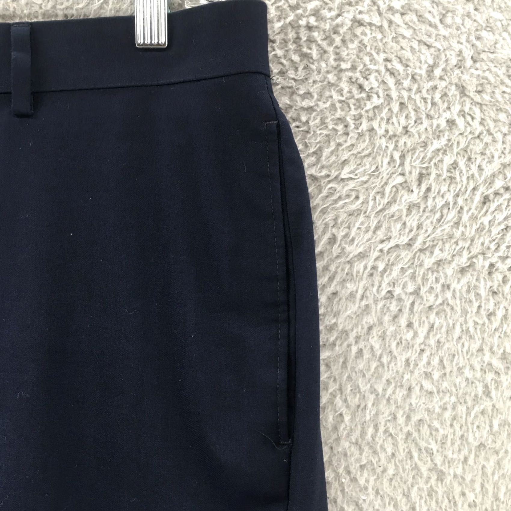 Calvin Klein Calvin Klein Dress Pants Mens 33x30 Navy Blue Mid Rise Tapered Front Flat Front 5-Pocket Regular Size Type Pants Mens Size US 33 - 3 Thumbnail