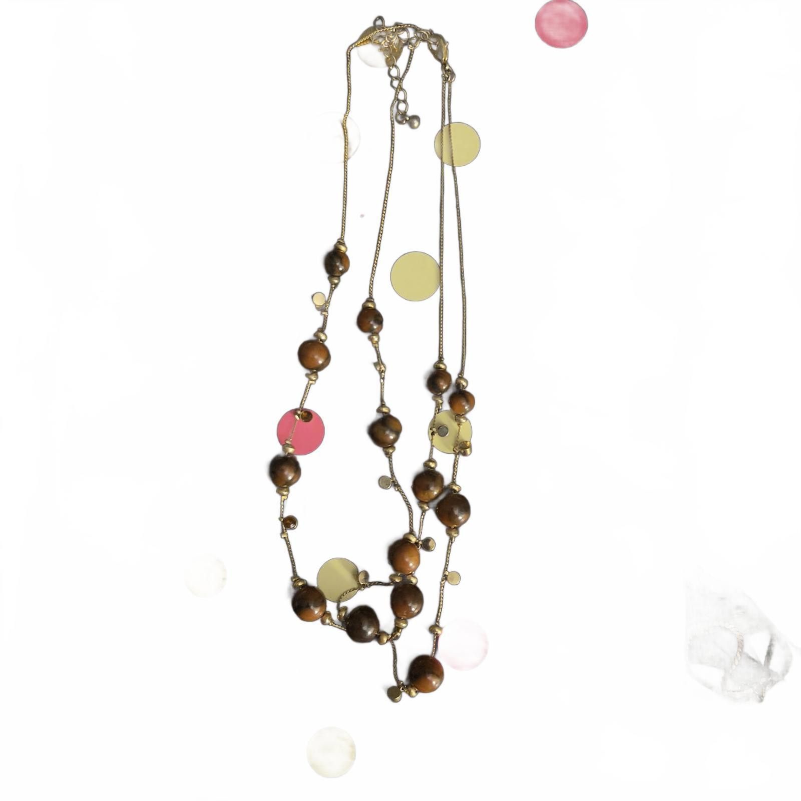 Unknown London Brown Beaded Layered Necklace Size ONE SIZE - 3 Thumbnail