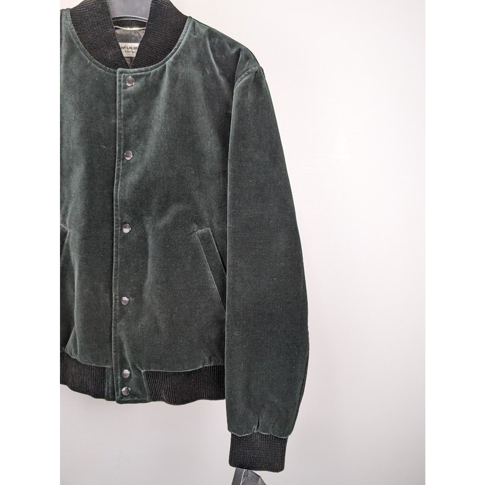 Saint Laurent Paris o1rshd1 Teddy College Cotton Jacket in Green Emerald Size US L / EU 52-54 / 3 - 4 Thumbnail