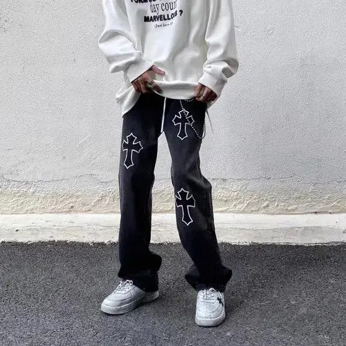 Japanese Brand × Jean Street hip hop cross print jeans Size US 32 / EU 48 - 4 Thumbnail