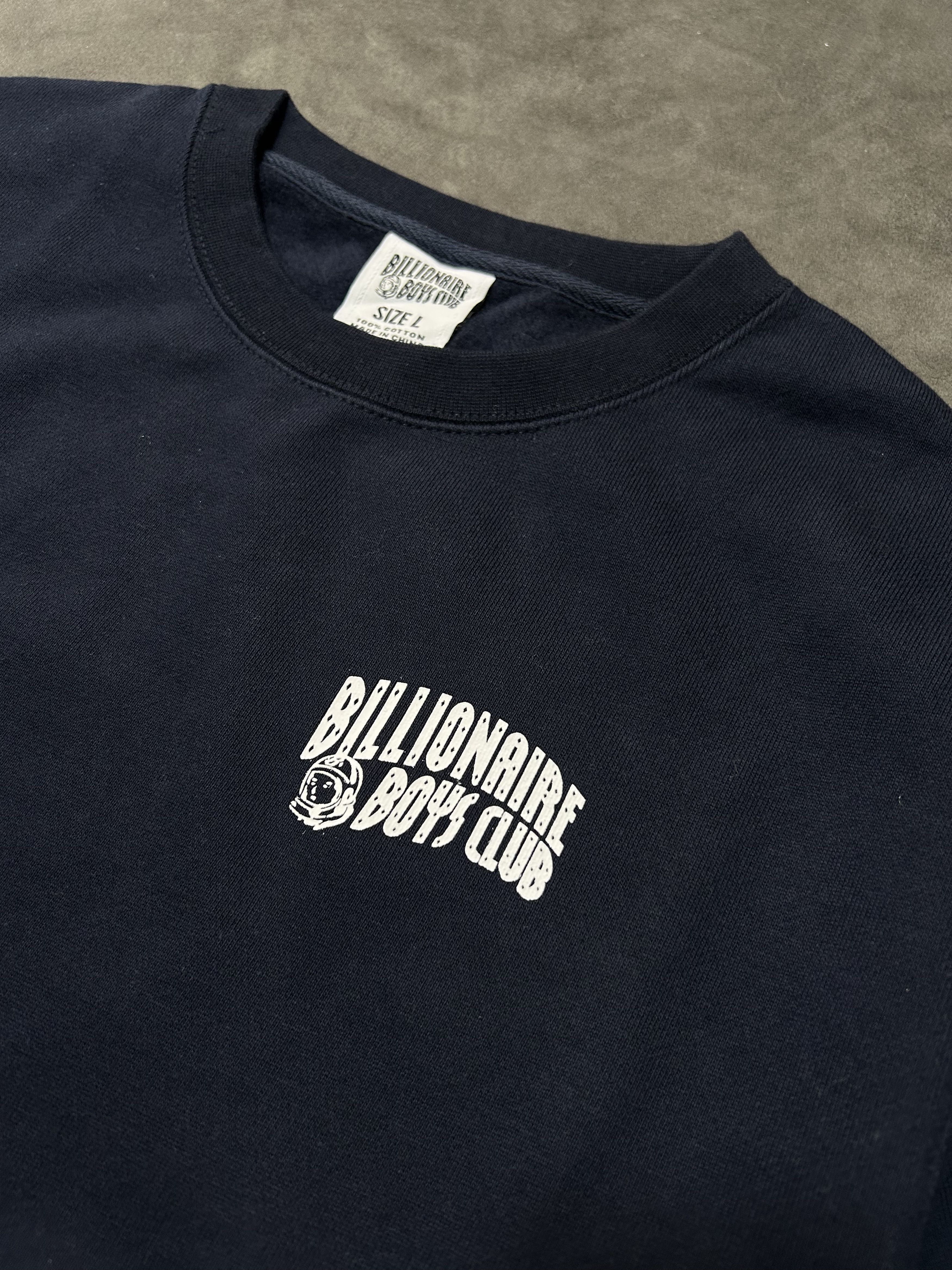 Billionaire Boys Club × Pharrell Rare Billionaire Boys Club BBC Classic Logo Sweatshirt Navy Size US L / EU 52-54 / 3 - 4 Thumbnail