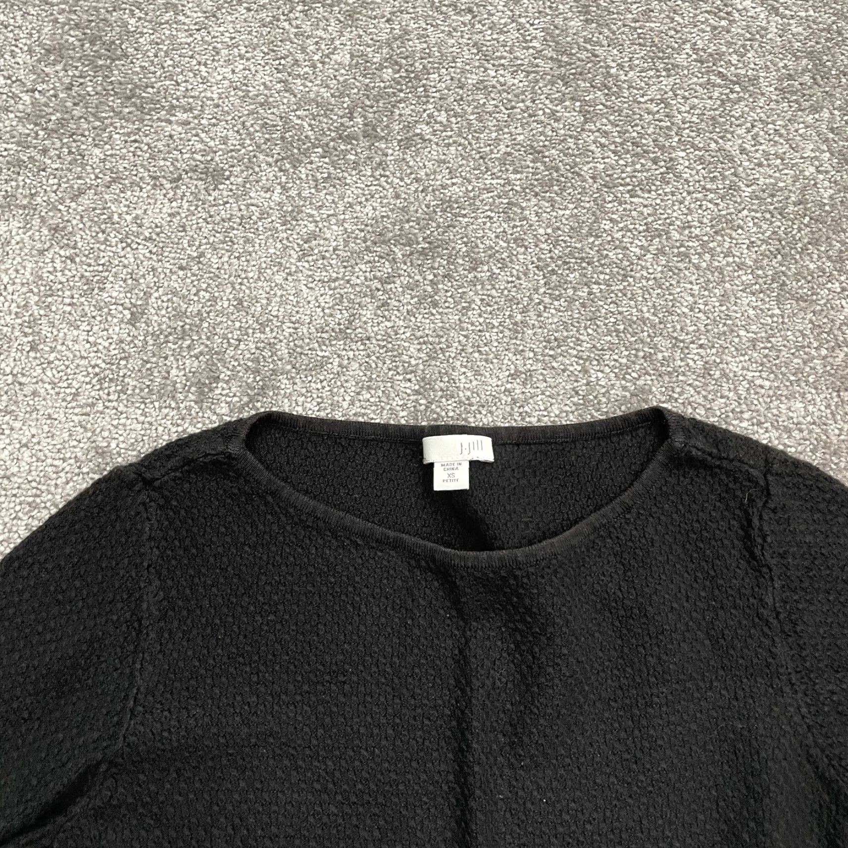 J. Jill J.Jill Mini Sweater Dress Womens Petite XS Black Long Sleeve Round Neck Classic Size XS / US 0-2 / IT 36-38 - 3 Thumbnail