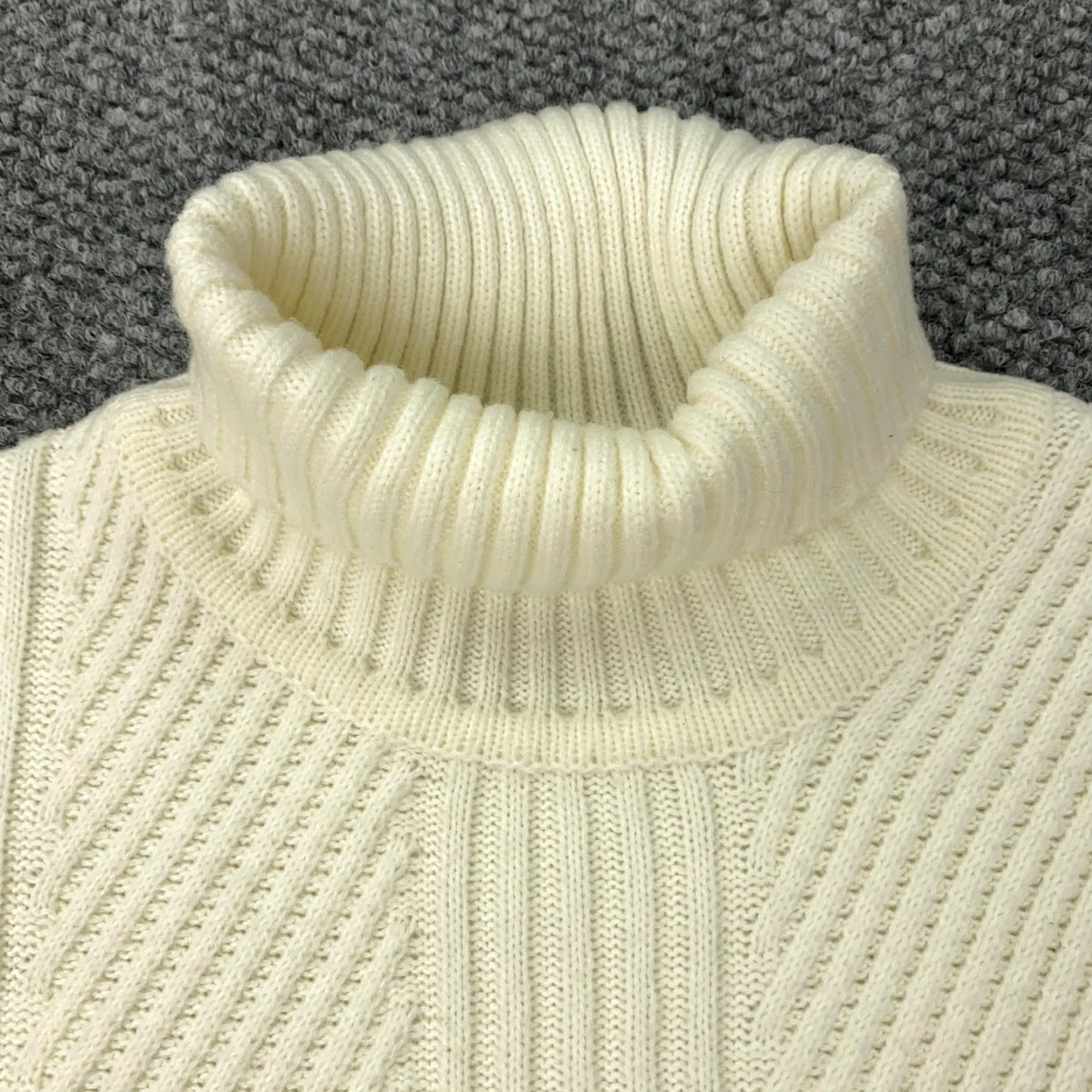 Loft LOFT Sweater Women’s Large Ivory Pullover Turtleneck Ribbed Knit Long Sleeve Size L / US 10 / IT 46 - 2 Thumbnail