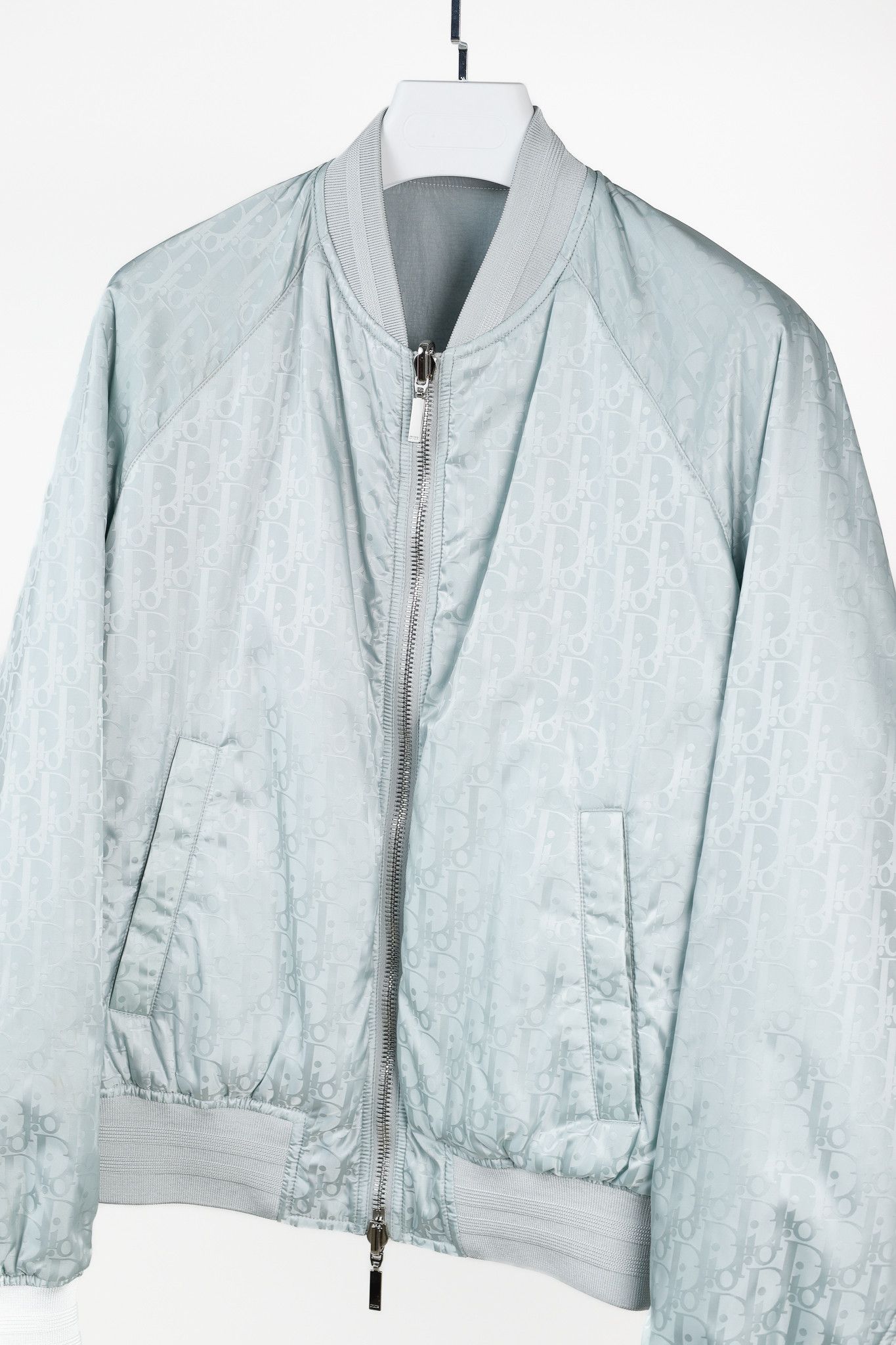 Dior Dior Reversible Gray Oblique Nylon Bomber Jacket Size US XL / EU 56 / 4 - 5 Thumbnail