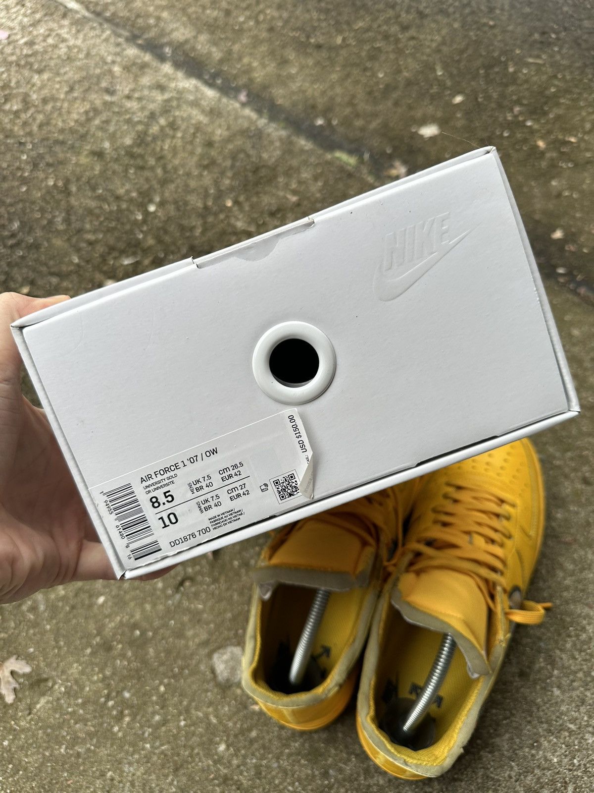 Nike × Off-White Nike Air Force 1 Low Off White University Gold size 8.5 Size US 8.5 / EU 41-42 - 6 Thumbnail
