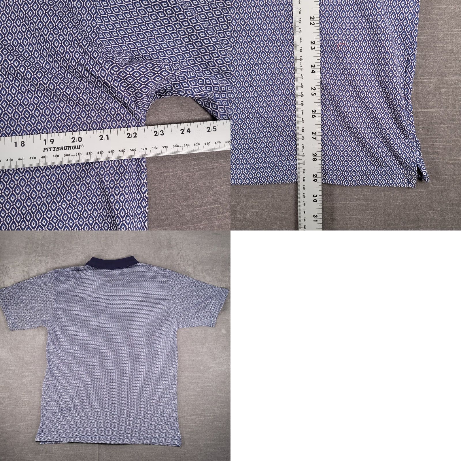 Vintage Knightsbridge Polo Shirt Geometric Print Short Sleeve Casual Top Large Blue Mens Size US L / EU 52-54 / 3 - 8 Thumbnail