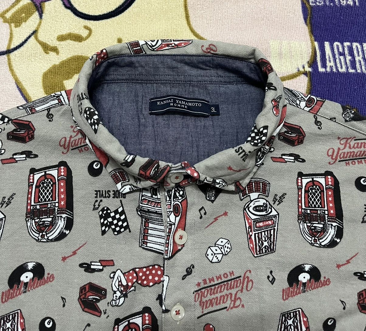Kansai Yamamoto KANSAI YAMAMOTO HOMME Rare Design Fullprint Polo Shirt Size US XL / EU 56 / 4 - 3 Thumbnail