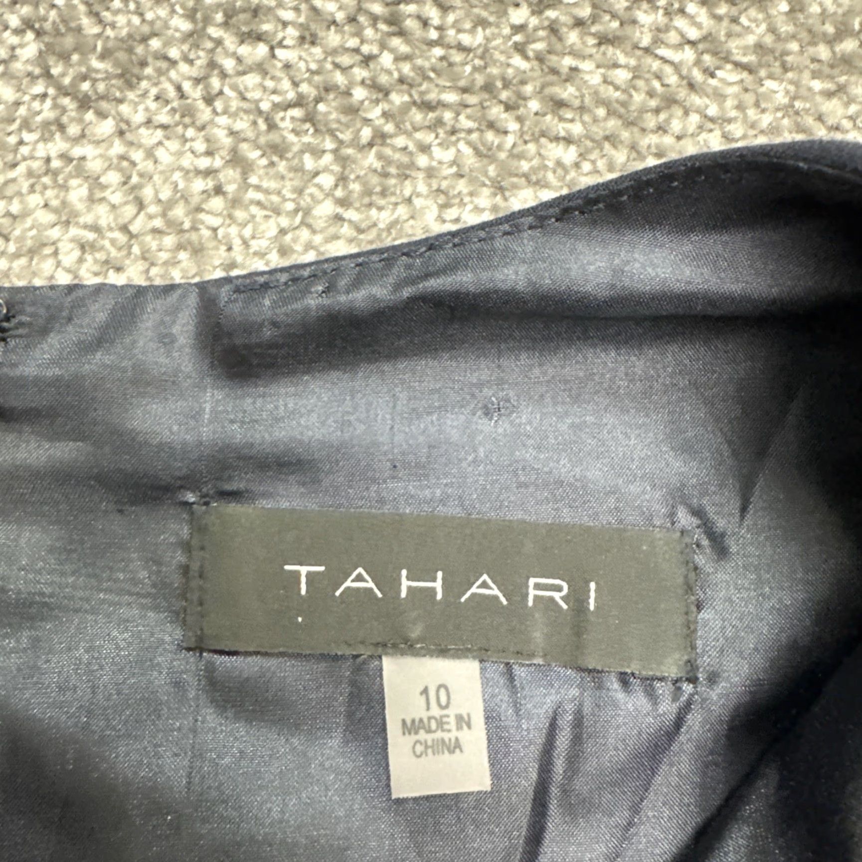 Vintage Tahari Dress Womens 10 Navy Blue Pearl Sleeveless Sheath Classic Workwear Career Size L / US 10 / IT 46 - 6 Thumbnail