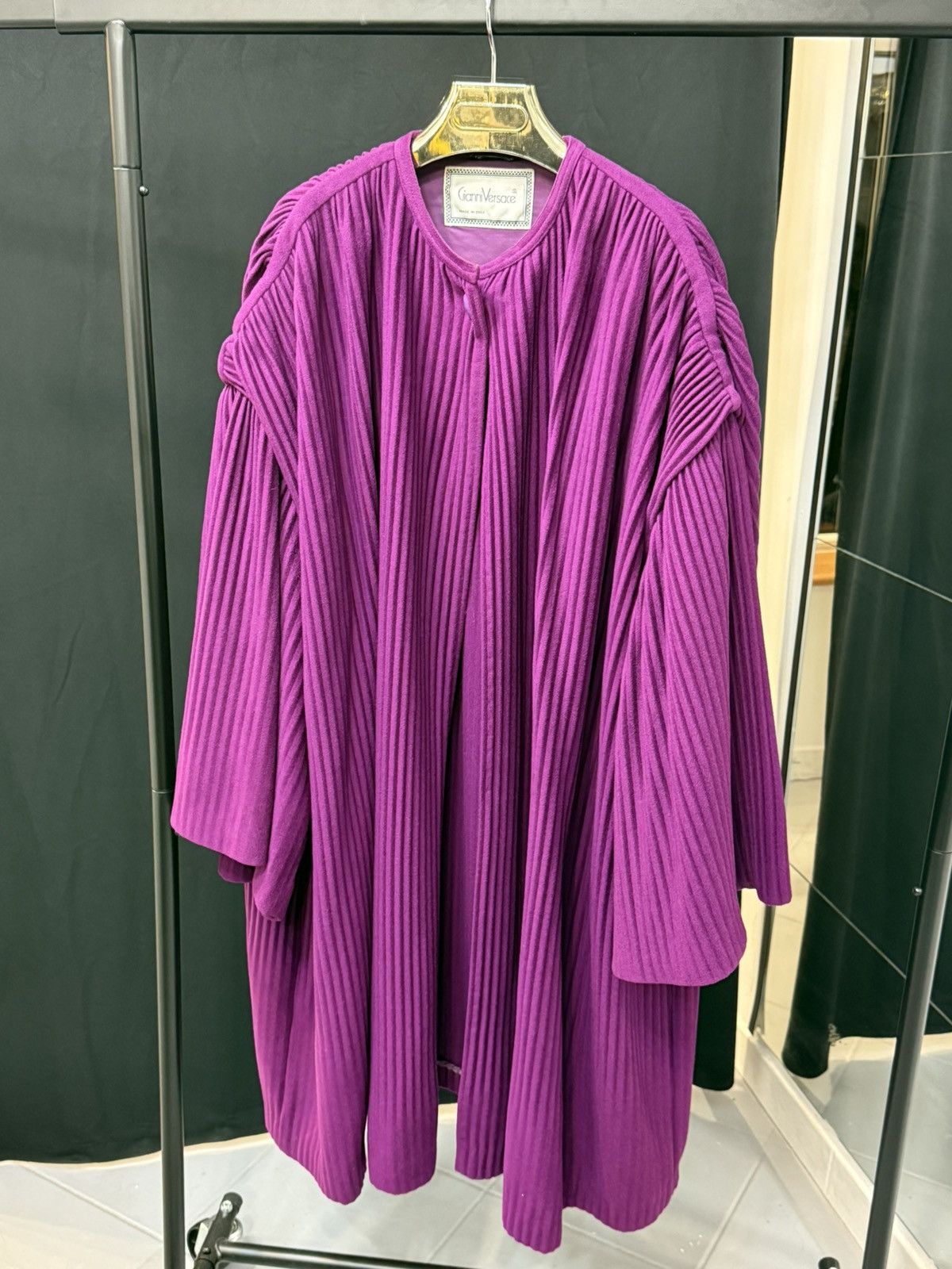 Versace Gianni Versace 1989 wool and Cashmere pleated cape Size ONE SIZE - 15 Thumbnail