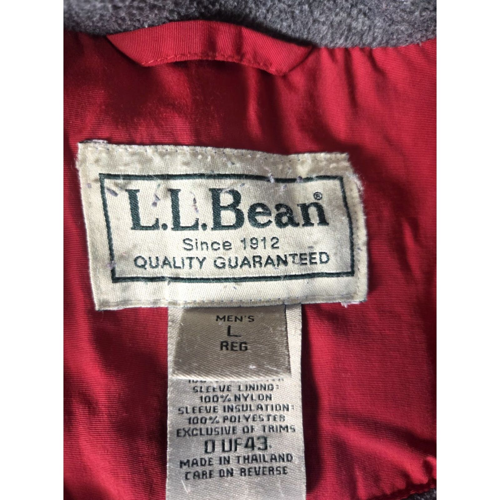 Vintage VINTAGE L.L. Bean Windbreaker Jacket Regular Men Red 90s Zip Lined Nylon Fleece Mid-Length Size US L / EU 52-54 / 3 - 4 Thumbnail