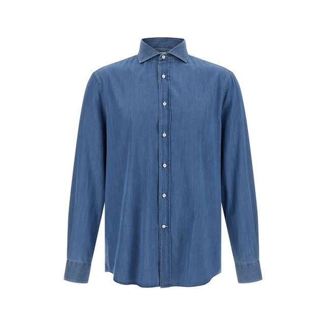 BRUNELLO CUCINELLI Blue Denim Shirt New & Authentic (Men's s