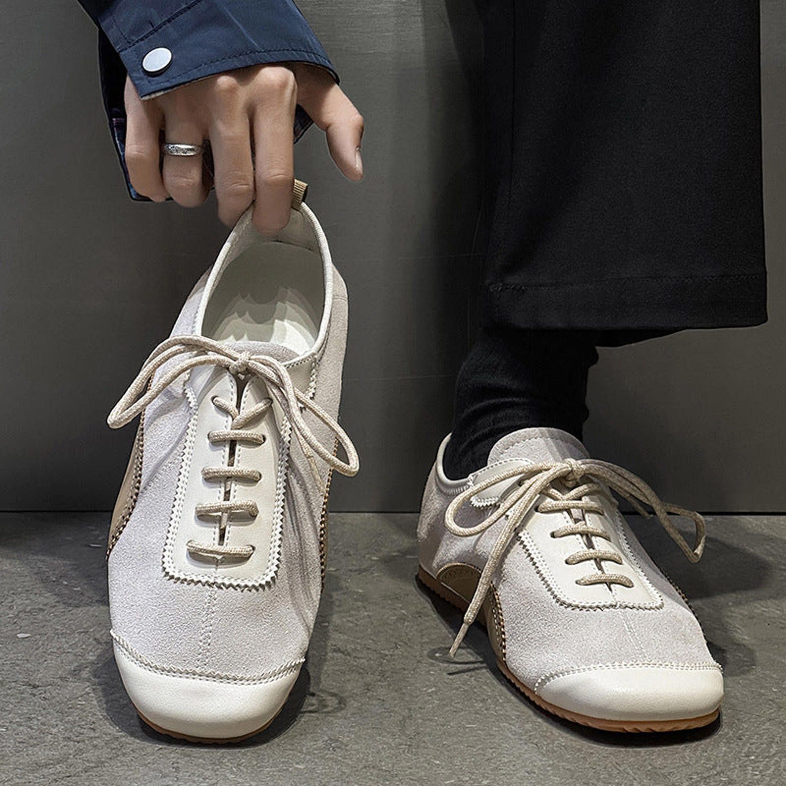 Other Blue Suede Casual Lace-Up Sneakers, Lightweight Shoes Size US 7 / EU 40 - 5 Thumbnail