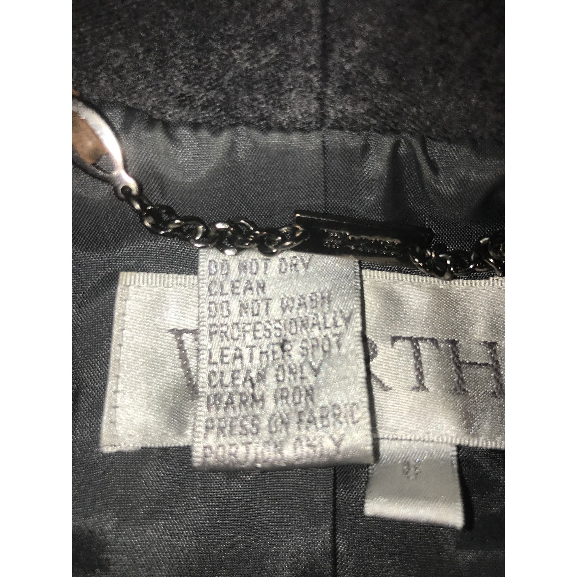 Vintage Worth Women's Brown Leather and Grey Wool Accents Core Coat Size M / US 6-8 / IT 42-44 - 4 Thumbnail