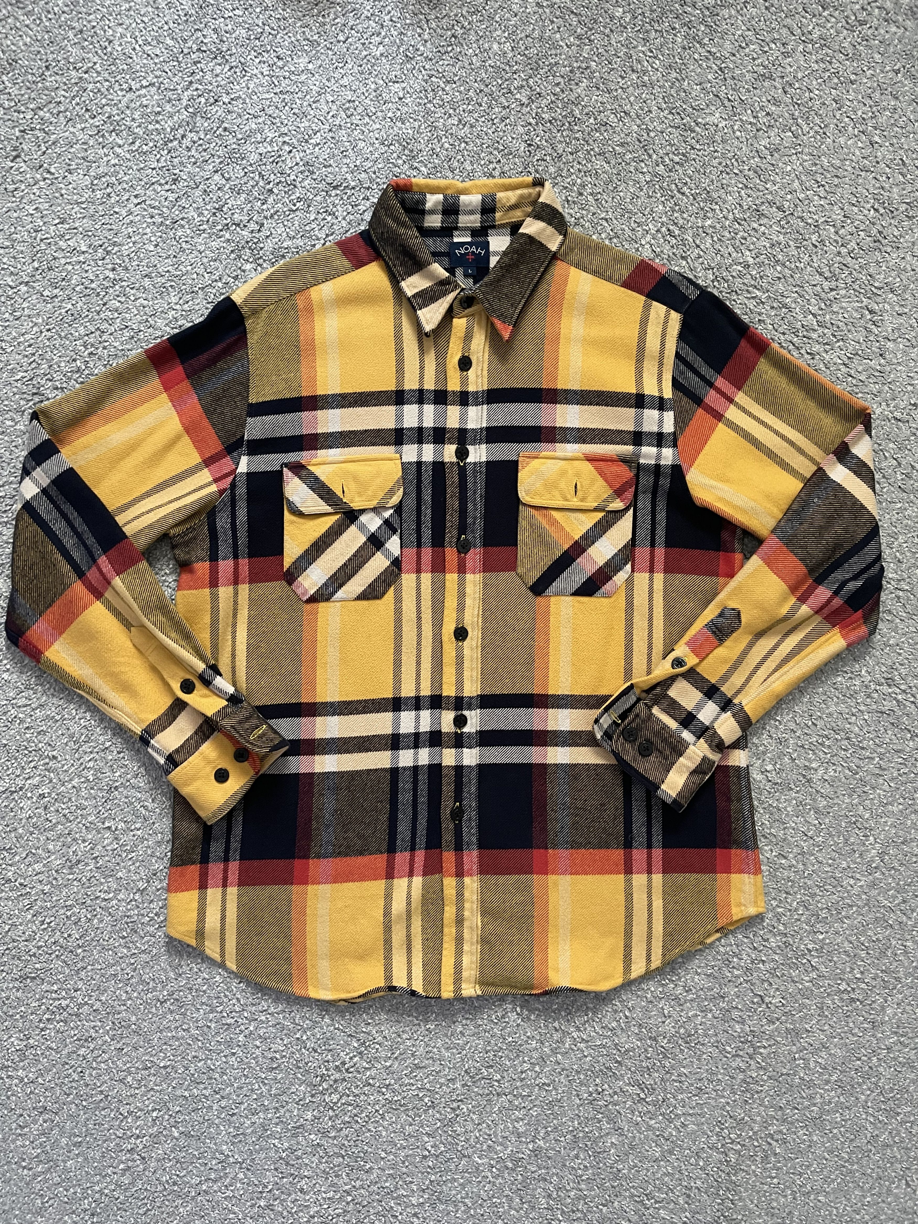 Noah Noah Flannel Shirt - Yellow Plaid (L) Size US L / EU 52-54 / 3 - 1 Thumbnail