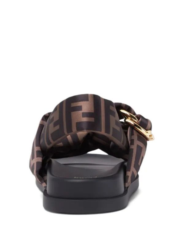 Fendi os11x0526 FF Satin Sandals in Brown Size US 5 / IT 35 - 2 Thumbnail