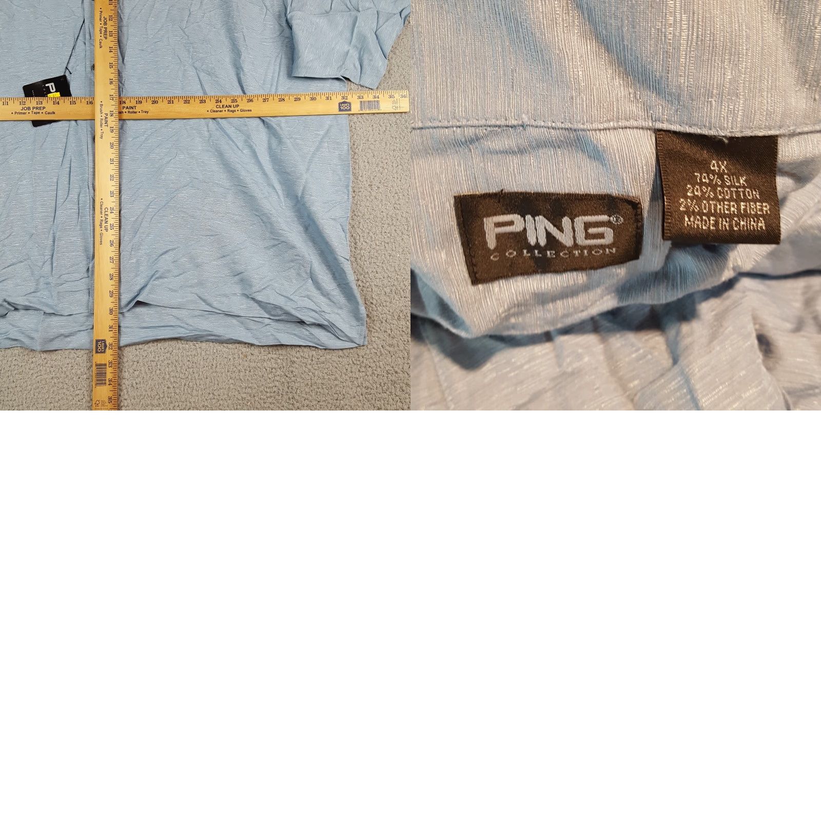 Vintage Ping Silk Breathable Preppy Polo Shirt Big & Tall 4X Blue Collar Button South casual Workwear 90s Vintage Mens Polo Size US XXL / EU 58 / 5 - 8 Thumbnail