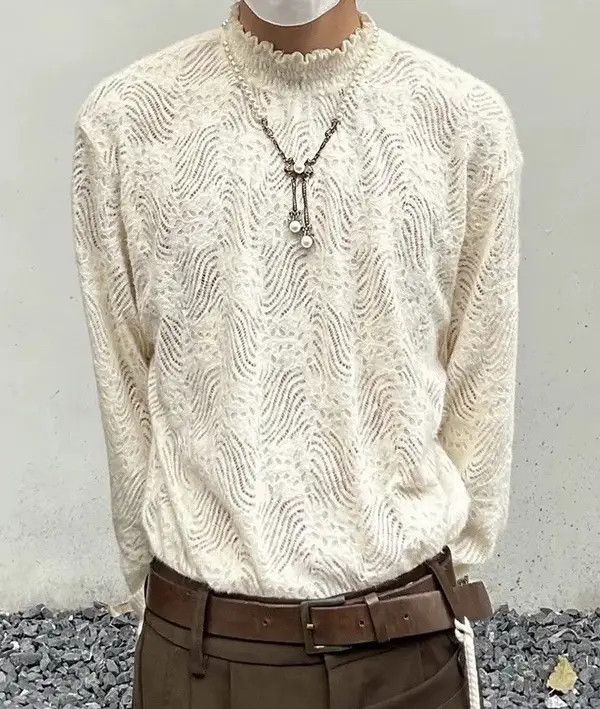 VIBE Vintage Fall/Winter Knit Long Sleeve Blouse Top Size US XL / EU 56 / 4 - 2 Thumbnail