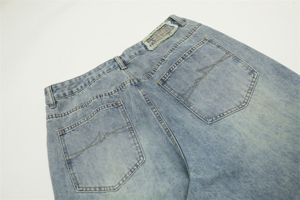 Japanese Brand × Jean Street American washed distressed punk straight jeans Size US 32 / EU 48 - 6 Thumbnail