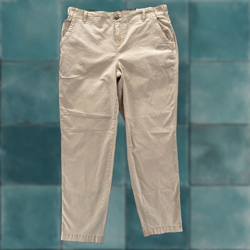 Vintage Maurices Chino Pants Women's Large Beige Stretch Lyocell Straight Leg NWT Size 36" / US 14 / IT 50 - 1 Thumbnail
