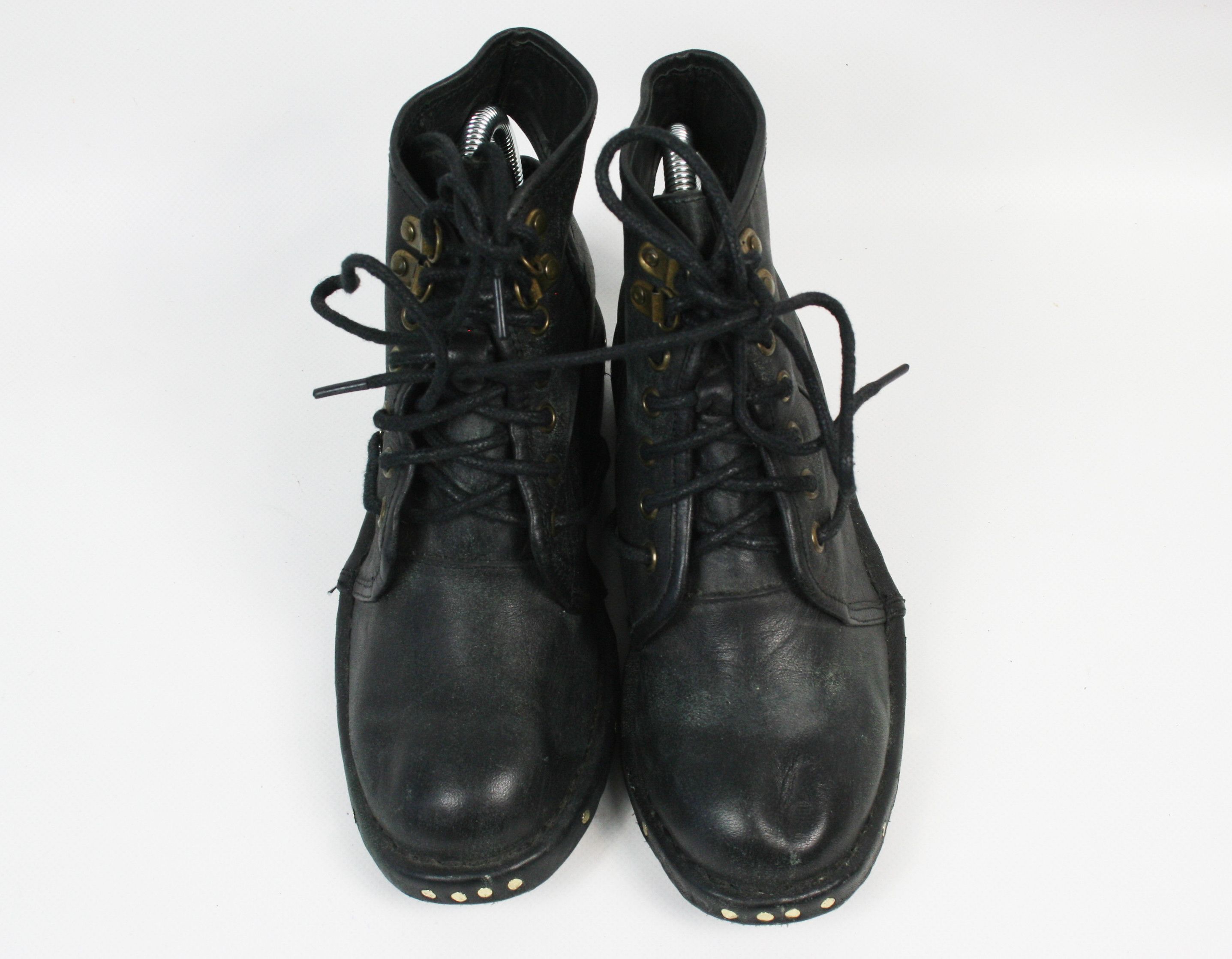 Jeffrey Campbell 00S Combat Y2K Leather Open Heel Boots Size US 5 / IT 35 - 5 Thumbnail