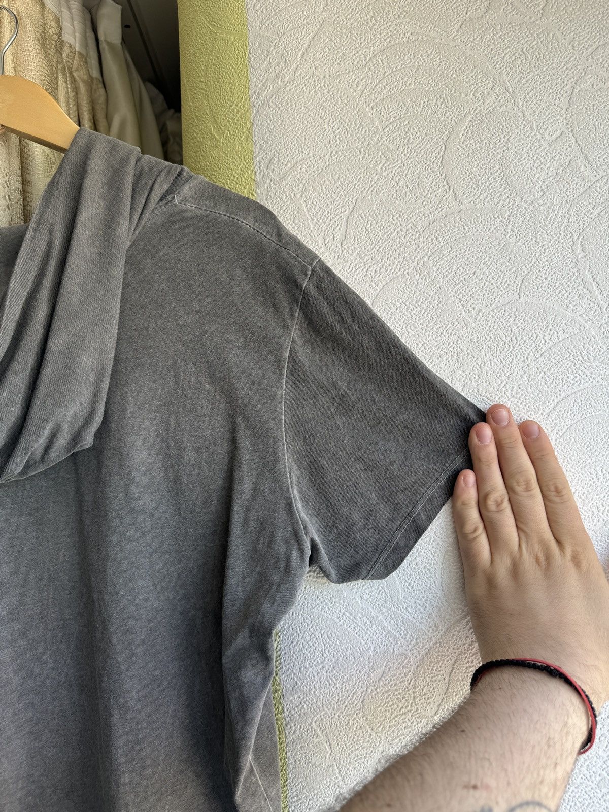 Vintage Vintage Stonewash Grey Hooded T-Shirt Avantgarde Owens Style Size US M / EU 48-50 / 2 - 11 Thumbnail