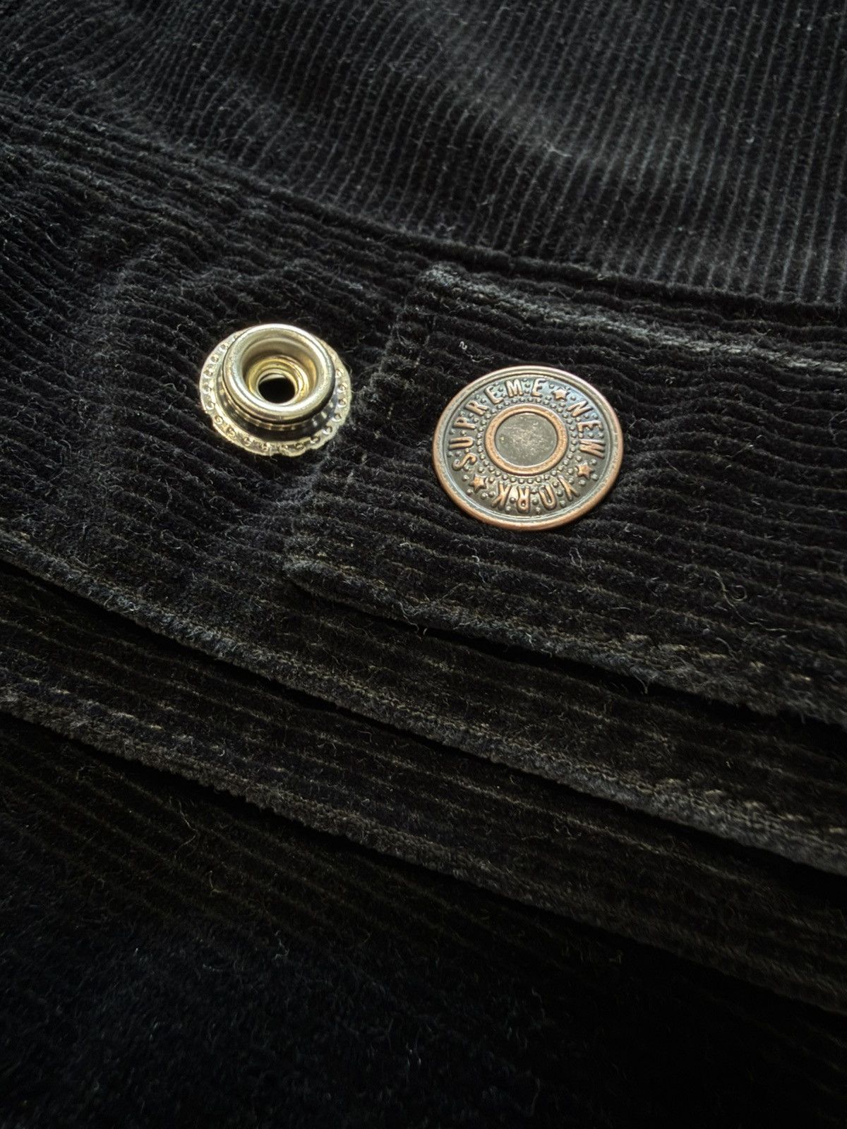 Supreme FW2013 Corduroy Snap Front Denim Jacket Black Size US XL / EU 56 / 4 - 6 Thumbnail
