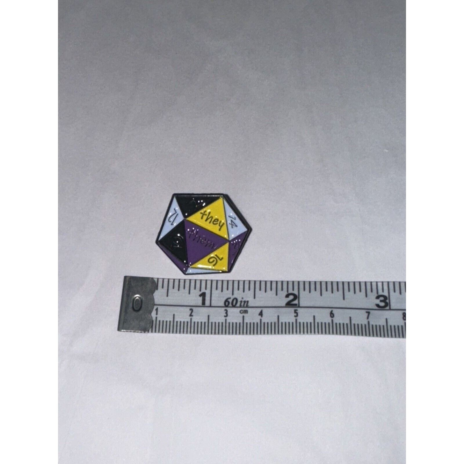Other 20 Sided Dice They Them RPG Pin Brooch Size ONE SIZE - 1 Thumbnail