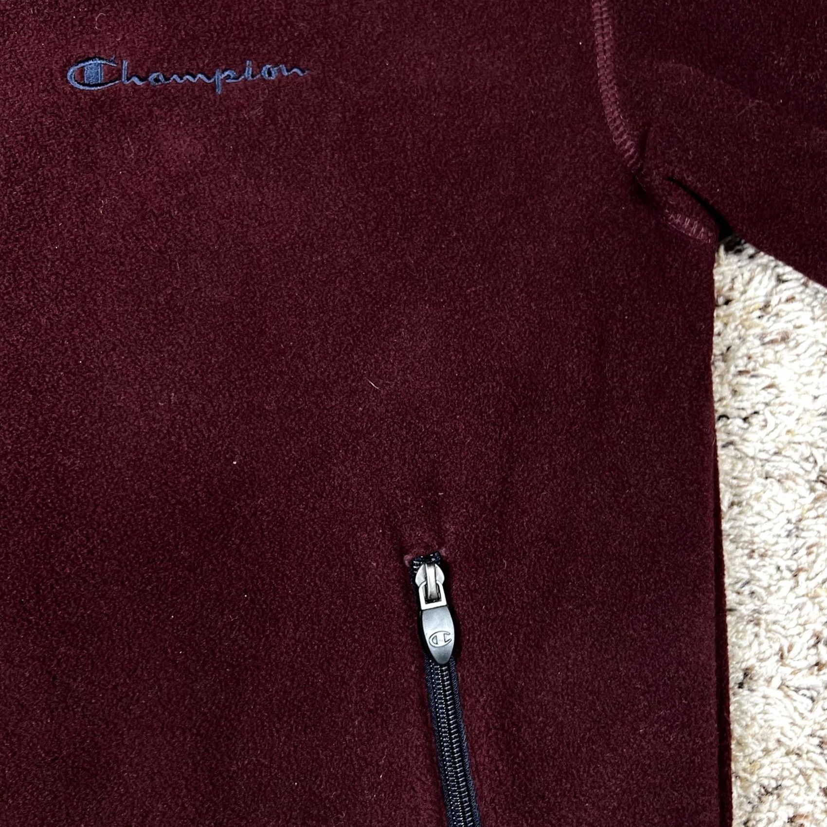 Champion Champion Pullover Shirt Mens M Burgundy Fleece Embroidered Logo 1/4 Zip Lounge Outdoor Sports Size US M / EU 48-50 / 2 - 7 Thumbnail