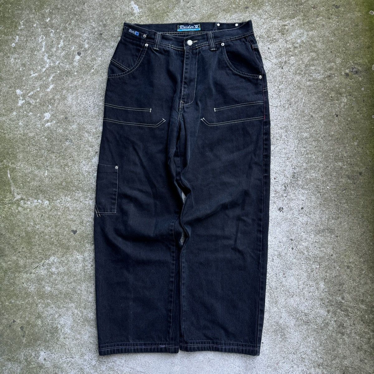 Vintage Y2K Baggy Faded Thrashed Wide Leg Skater Jeans ERD Grunge Size US 32 / EU 48 - 1 Thumbnail