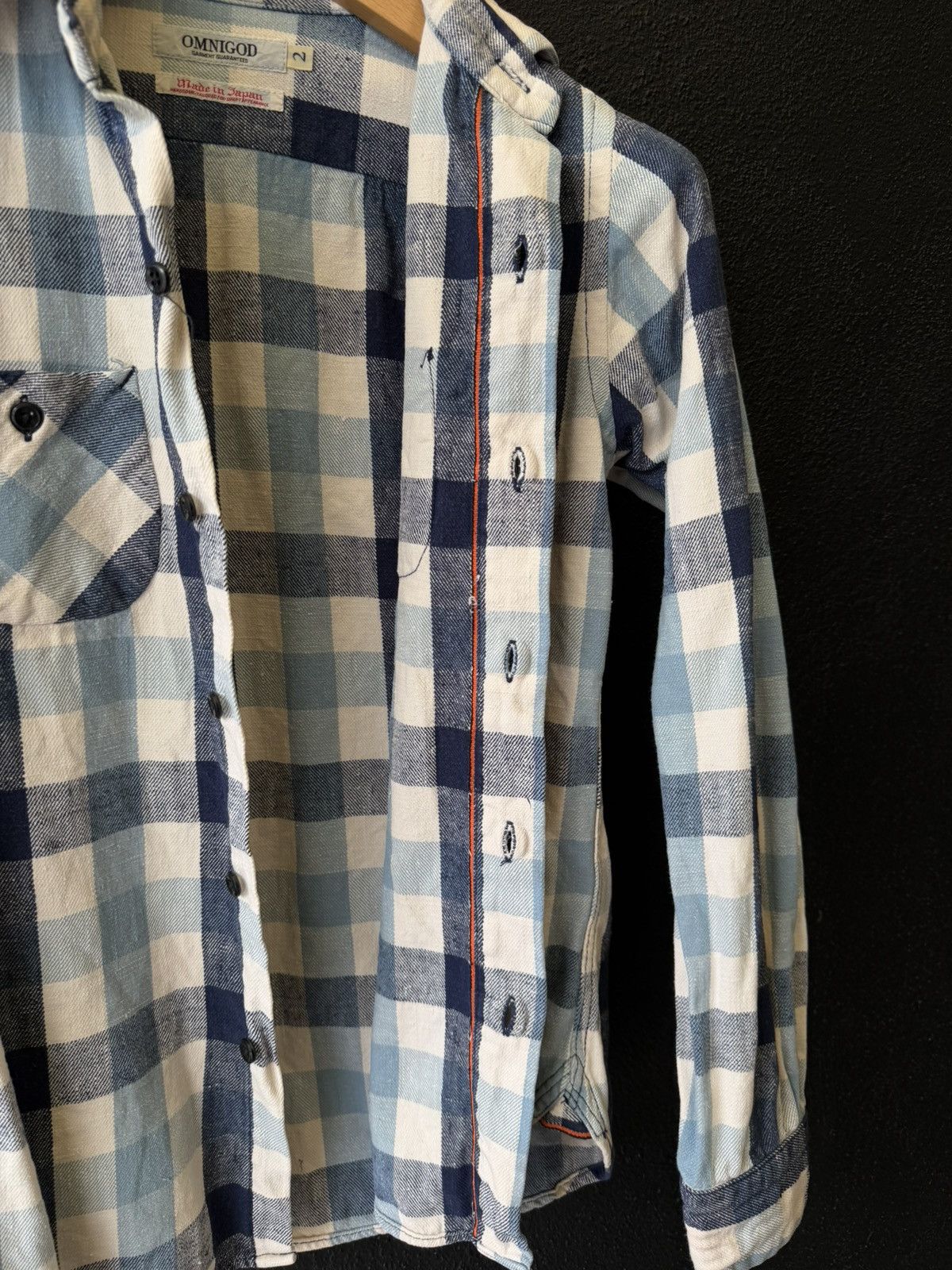 OMNIGOD OMNIGOD Selvedge Denim Plaid Flannel Shirt Size S / US 4 / IT 40 - 4 Thumbnail