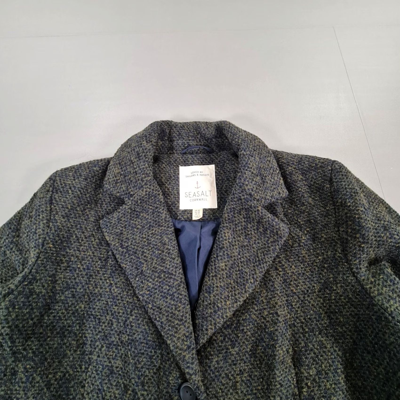 Vintage VINTAGE Seasalt Cornwall Womens Tweed Coat Green 20 UK Wool Overcoat My Title Size 3XL / US 20-22 - 2 Thumbnail