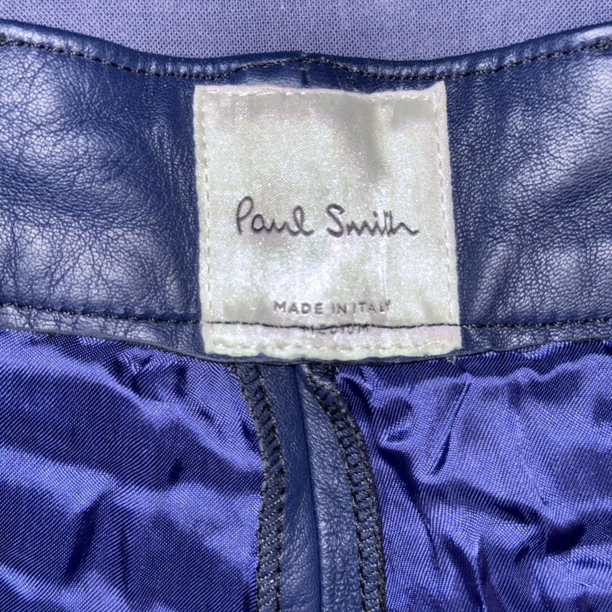 Paul Smith Paul Smith dark blue leather pleated wide leg pants Size US 32 / EU 48 - 6 Thumbnail