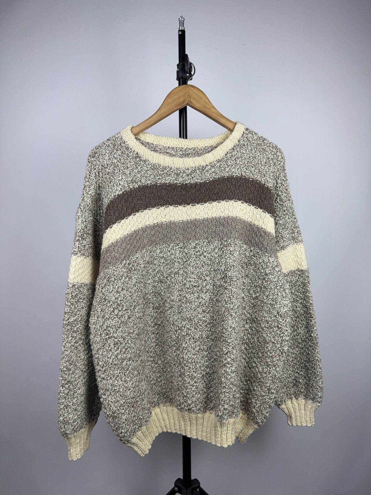 Japanese Brand Retro Nordic Style Vintage Chunky Knit Sweater Earth Tones Size US L / EU 52-54 / 3 - 1 Thumbnail