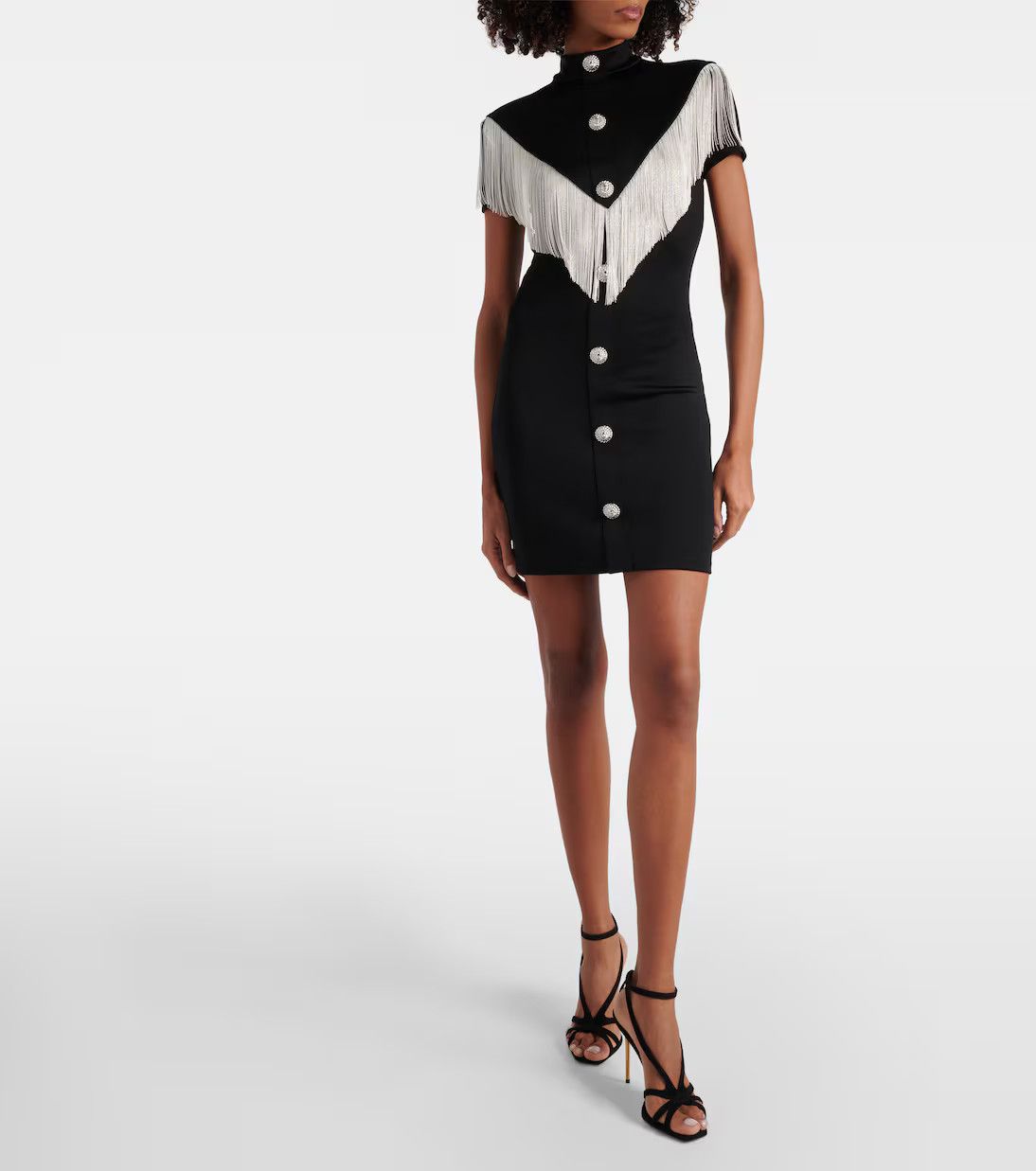 Balmain o1y0525 Mini Dress in Black Size XS / US 0-2 / IT 36-38 - 2 Thumbnail