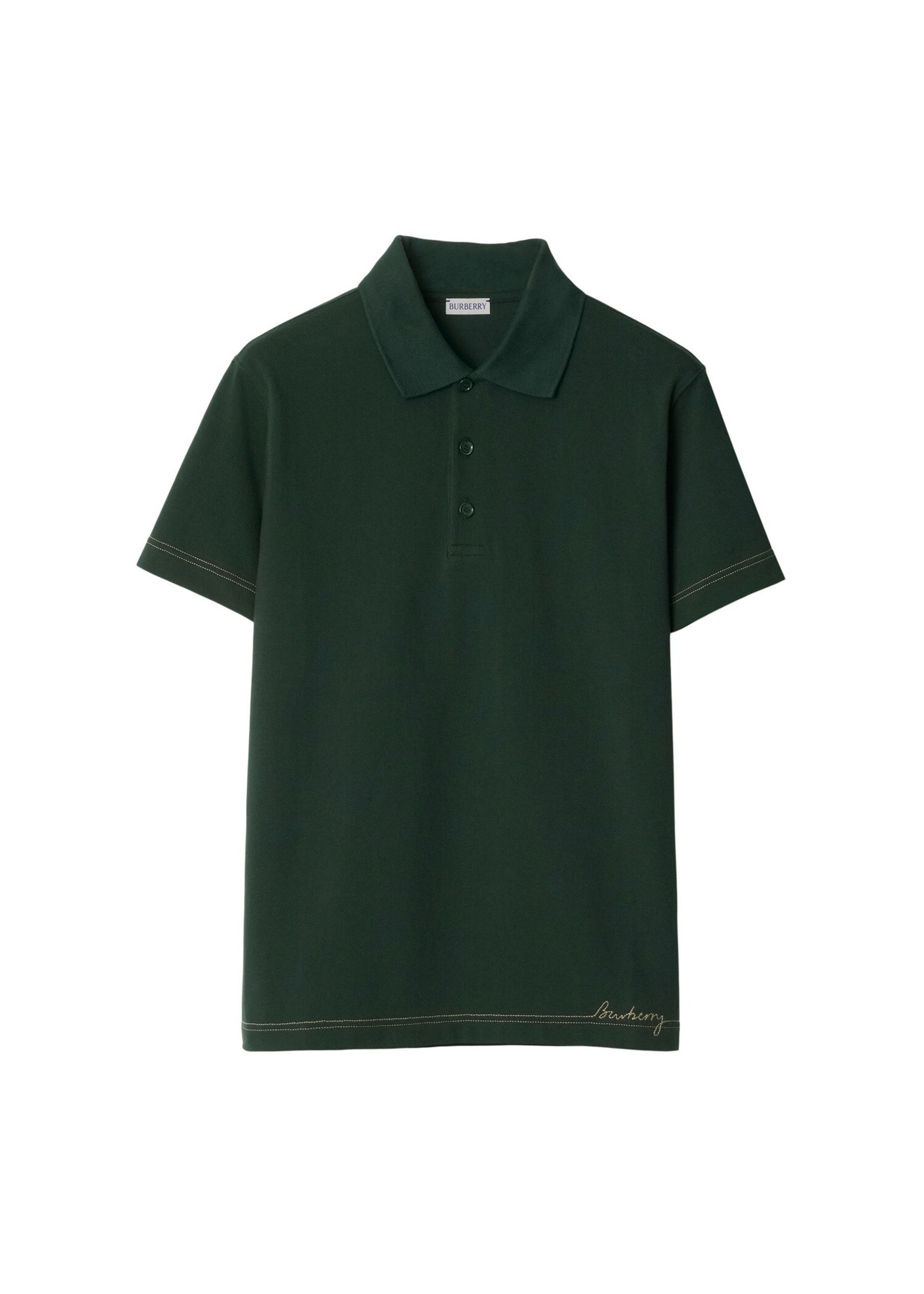 Burberry BURBERRY GREEN Polo Shirt with Embroidered Hem Size US M / EU 48-50 / 2 - 1 Thumbnail