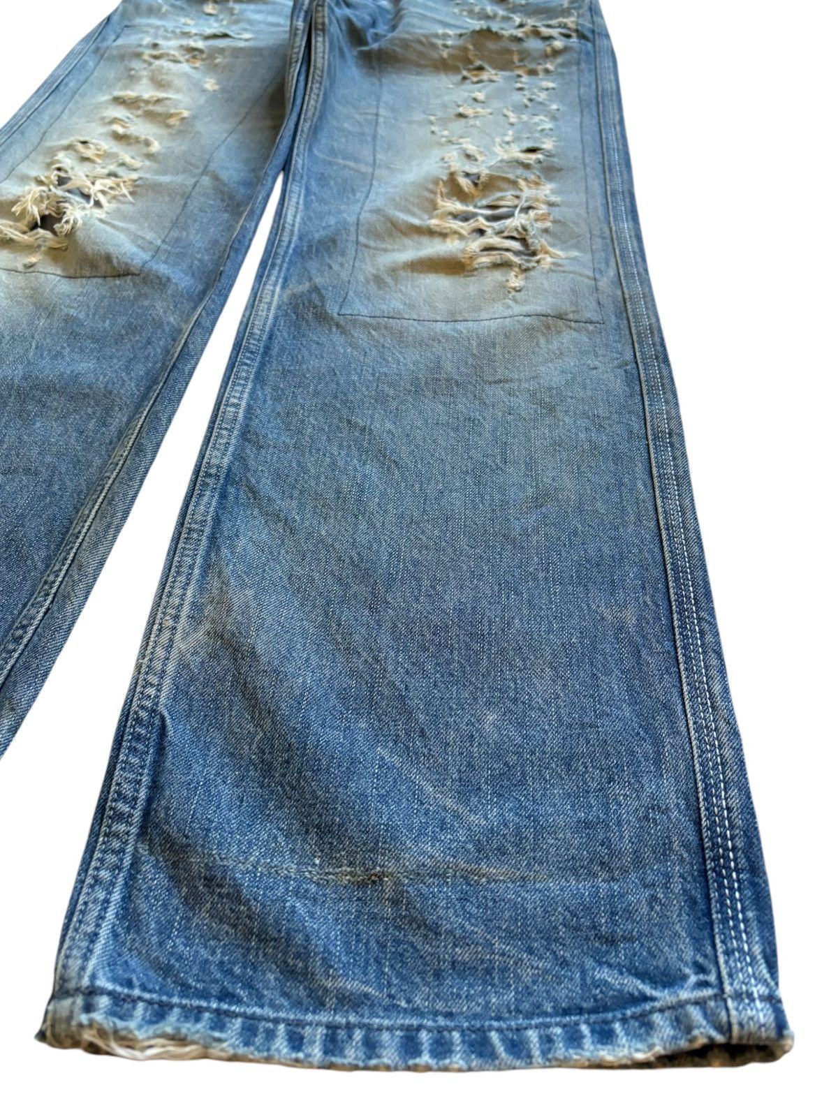Diesel Vintage Diesel Faded Blue Wash Distressed Baggy Jeans Size US 34 / EU 50 - 7 Thumbnail