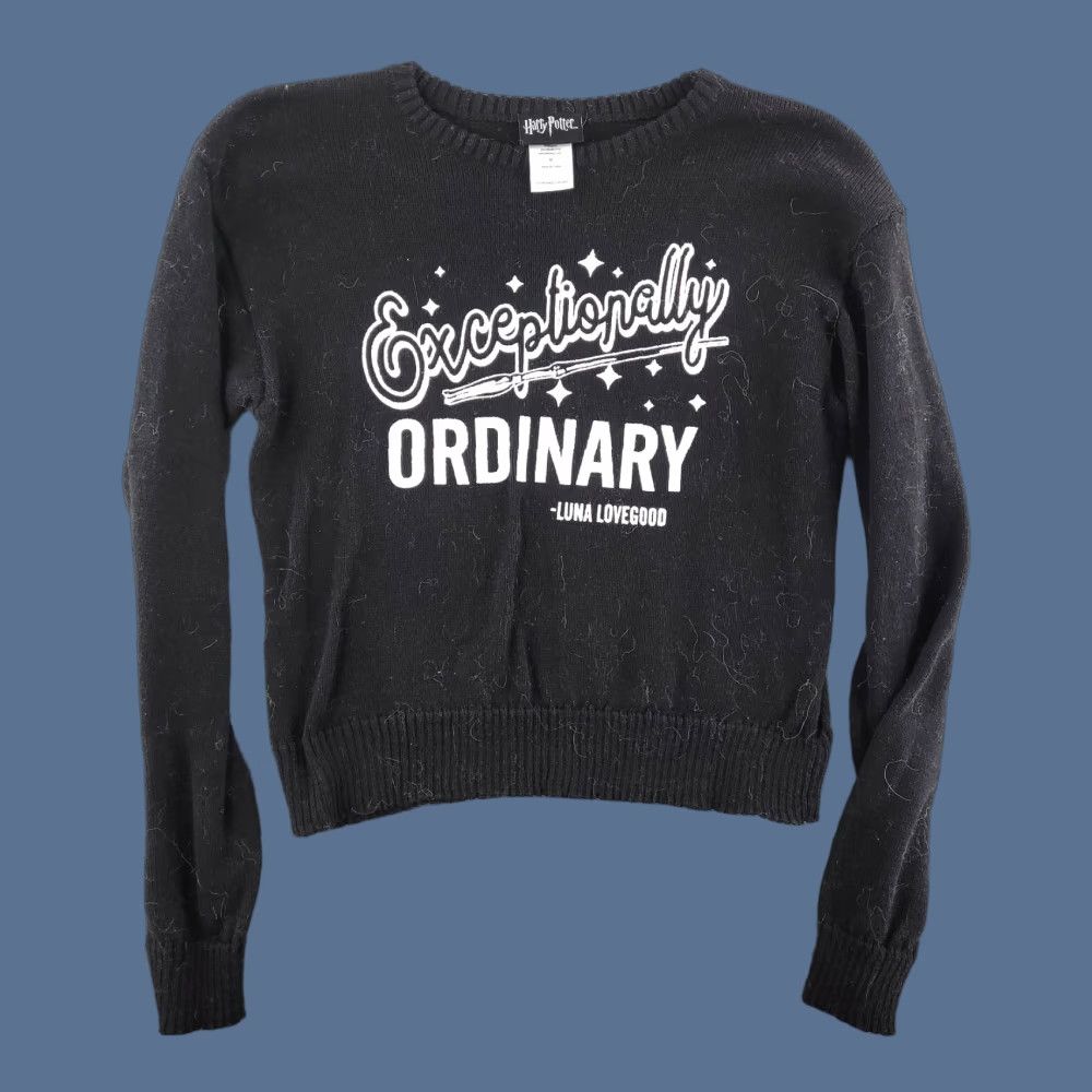 Vintage Harry Potter Luna Lovegood Sweater Mens Medium Black Exceptionally Ordinary Size M / US 6-8 / IT 42-44 - 1 Thumbnail