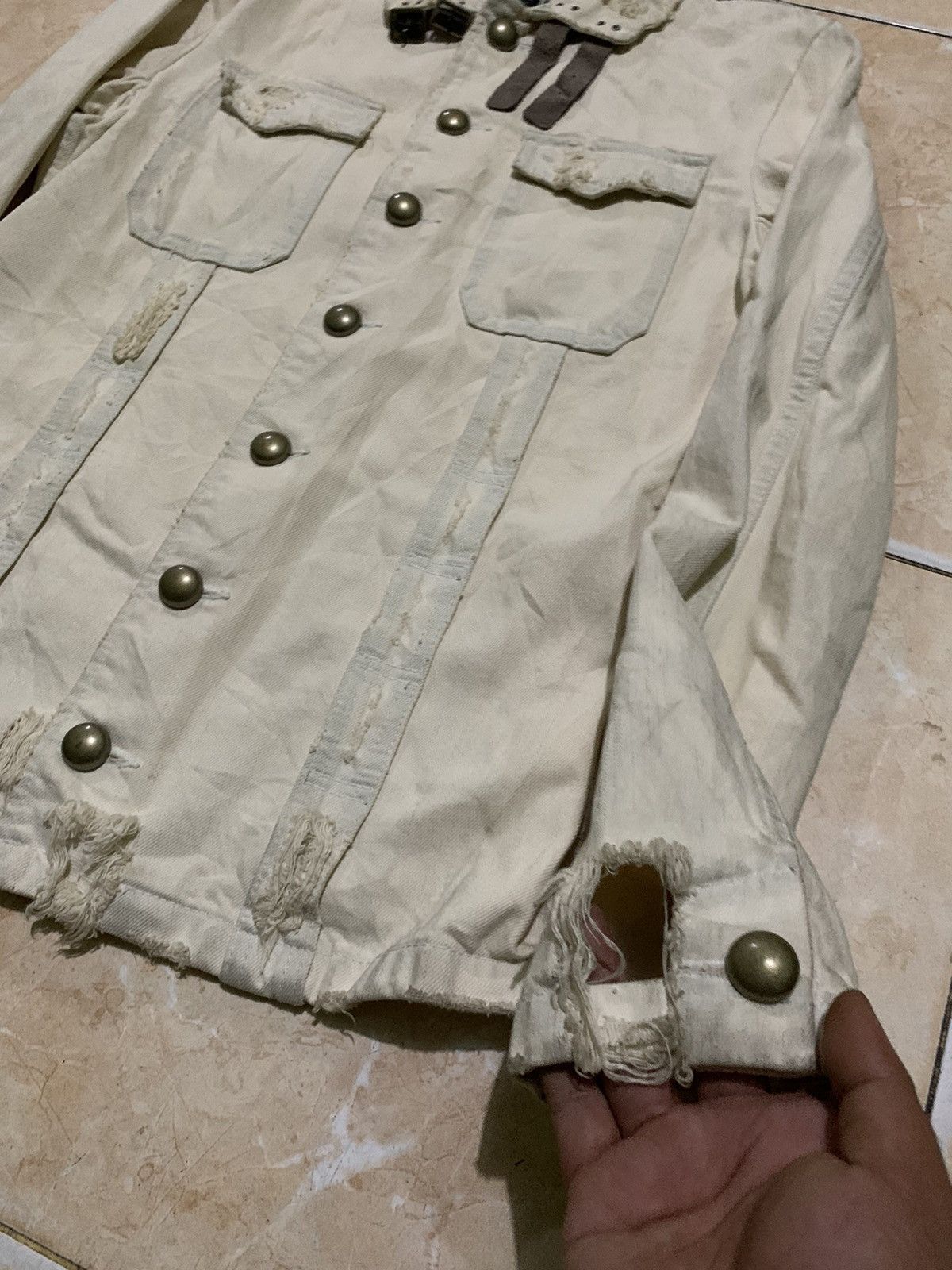 PPFM 2000s PPFM distressed punk japan thumb hole denim jacket Size US M / EU 48-50 / 2 - 3 Thumbnail