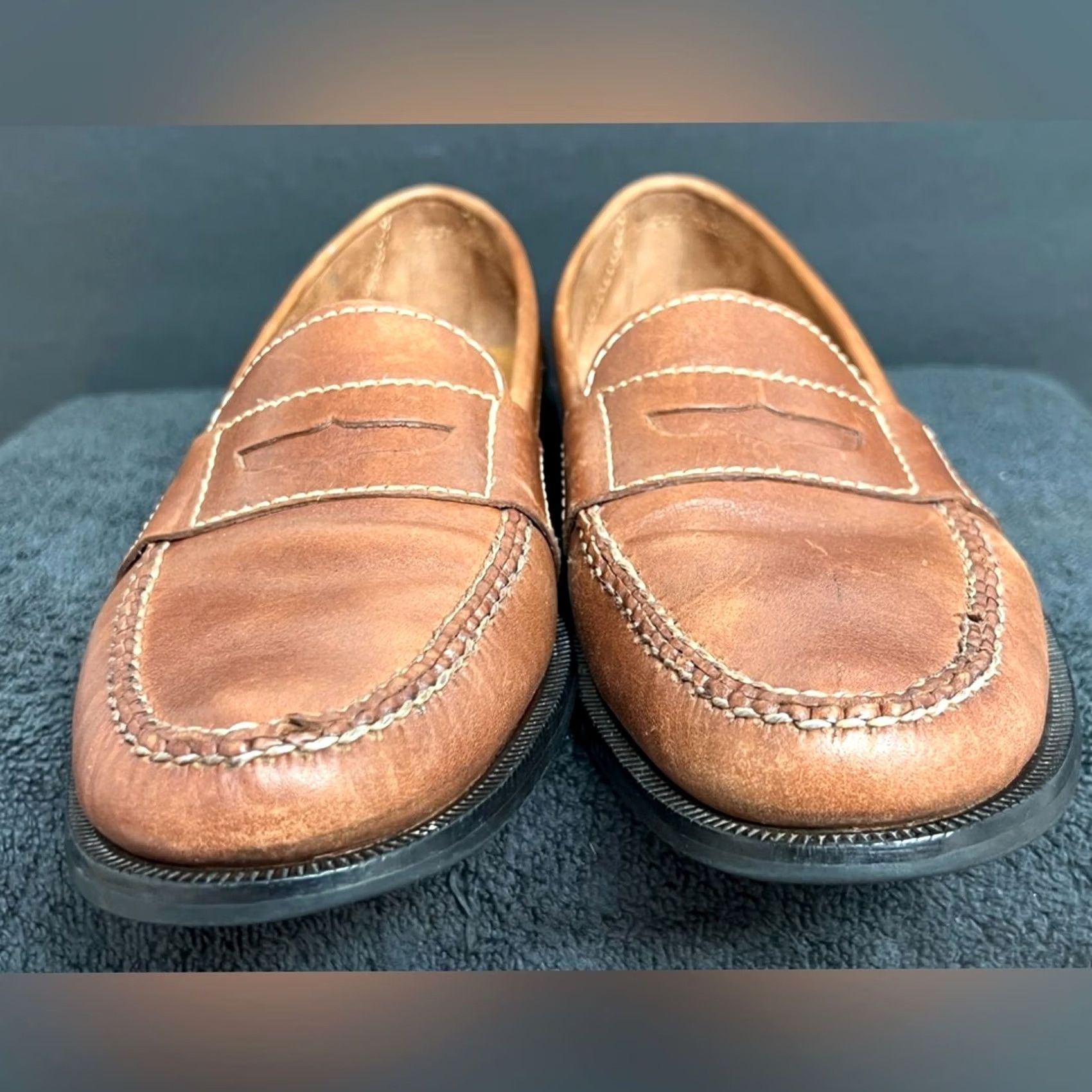 Cole Haan Cole Haan Moc Toe Loafer Full Strap Penny Mens 10N Saddle Tan Leather VGUC Size US 10 / EU 43 - 4 Thumbnail