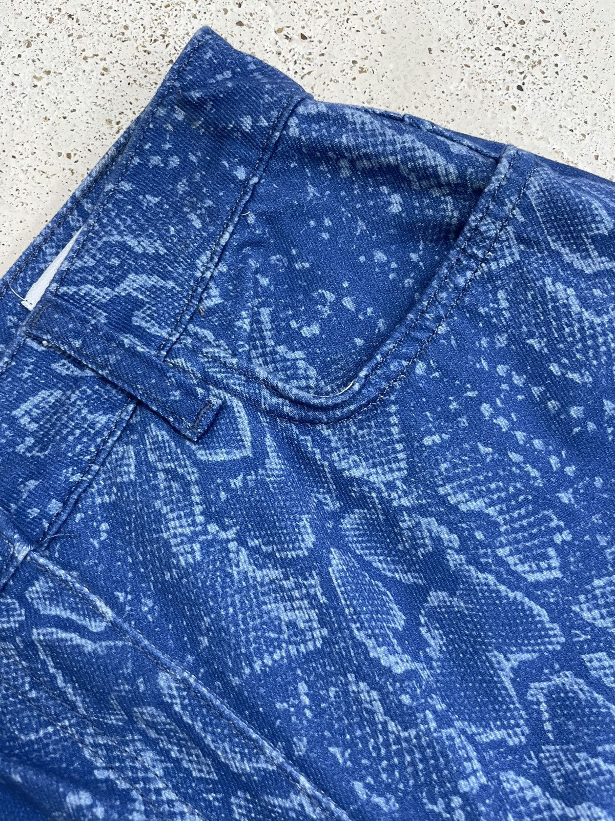 Tornado Mart Collision Denim Snake Skin Flare Pants Japanese Fashion Size US 26 / EU 42 - 9 Thumbnail