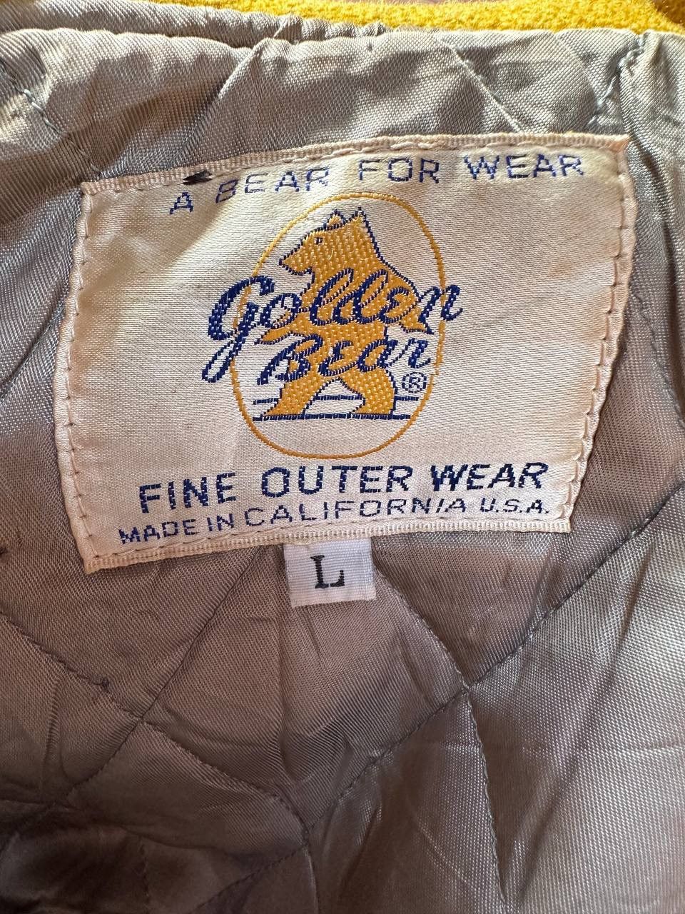 Vintage Vtg Golden Bear Wool Leather Hoodie Varsity Jacket Size US L / EU 52-54 / 3 - 12 Thumbnail