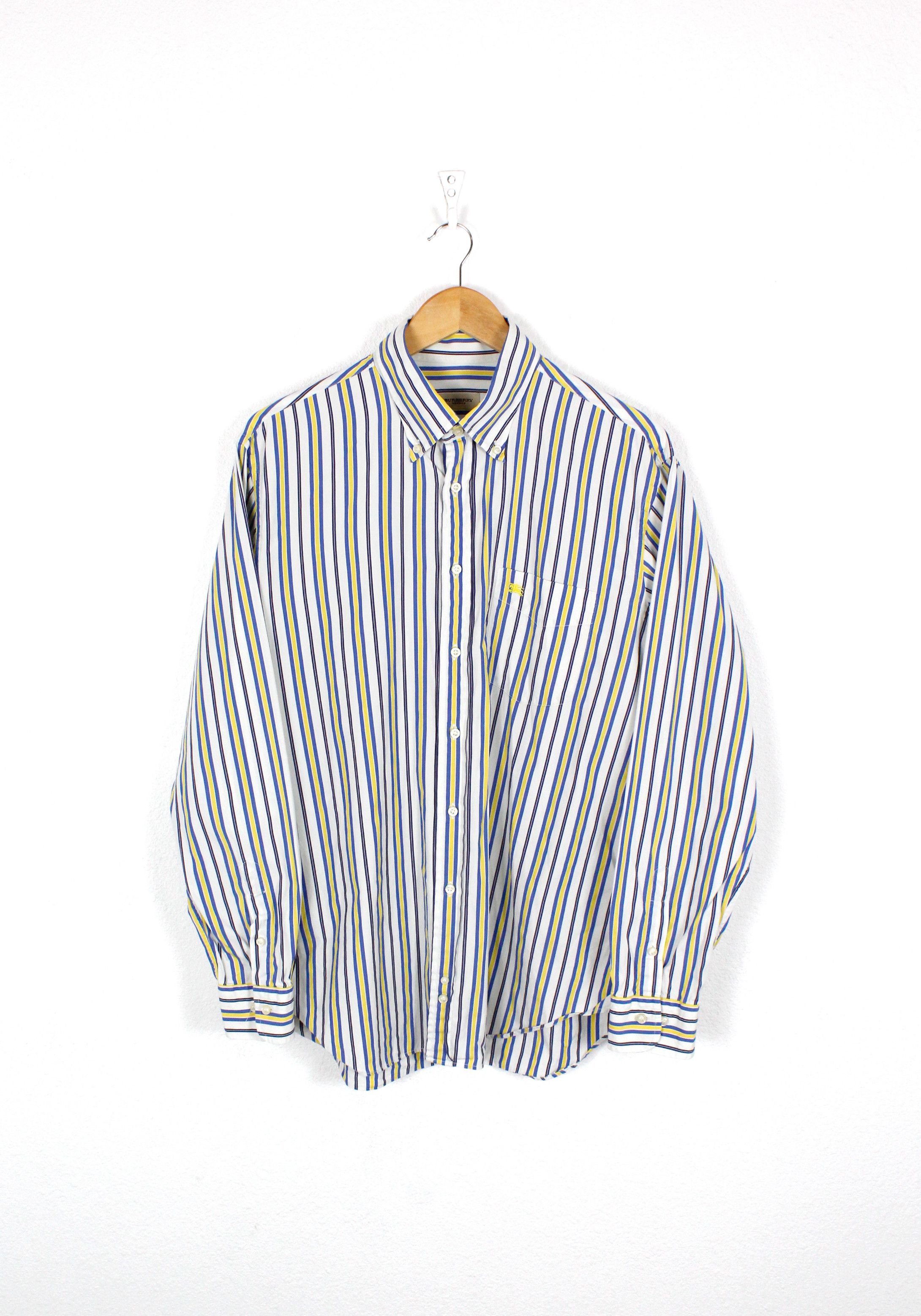Burberry × Vintage Vintage Burberry Knight Logo Striped Sleeve Shirt XL Size US XL / EU 56 / 4 - 1 Thumbnail