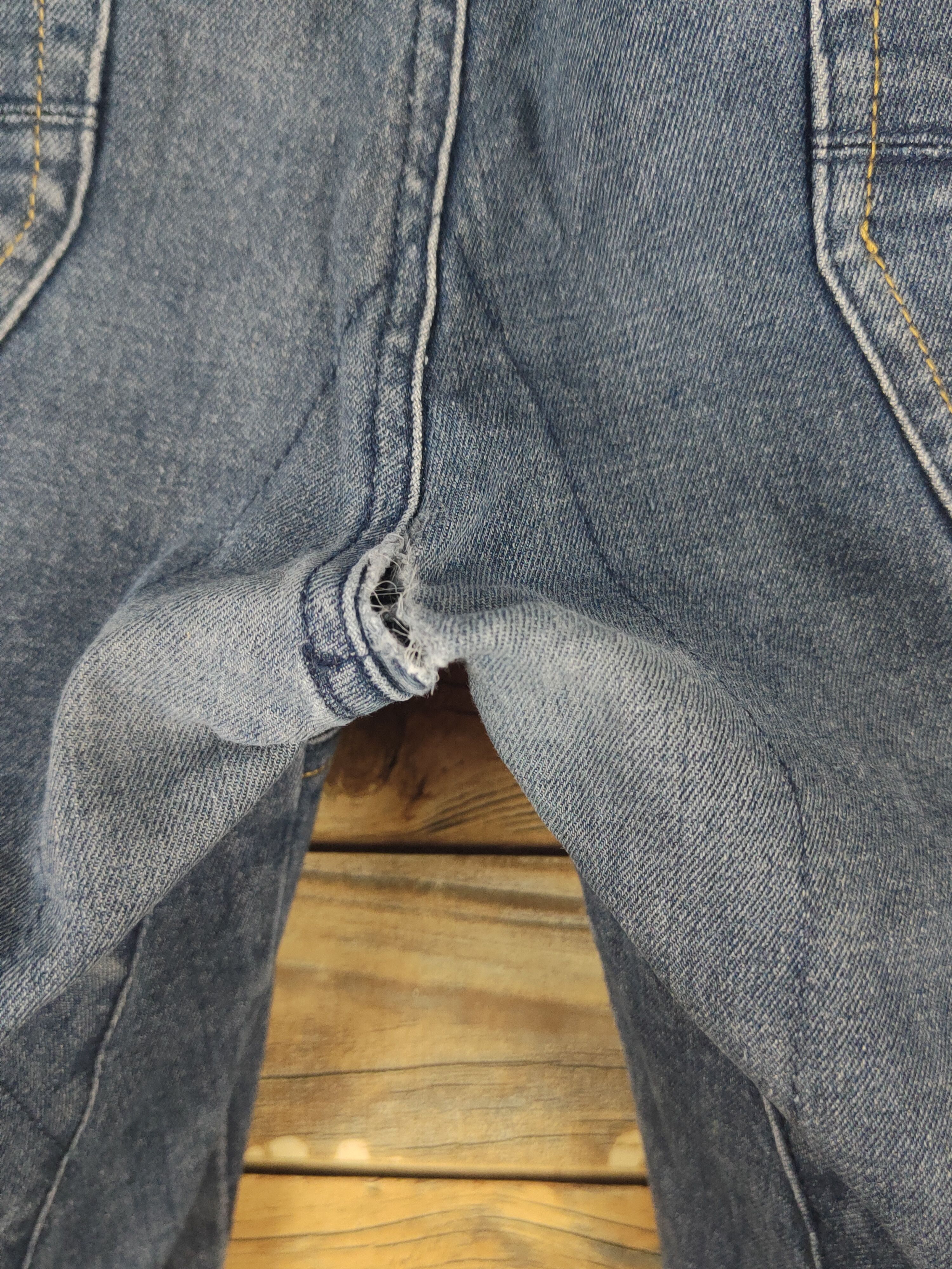 Japanese Brand FieldCore Dark Blue Distressed Ripped Jeans #W2005 Size US 35 - 8 Thumbnail