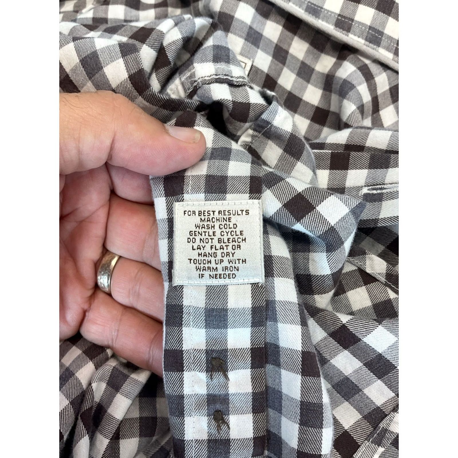 Peter Millar Peter Millar Mens Tan/Gray Gingham Cotton Button Down Shirt LG Size US L / EU 52-54 / 3 - 4 Thumbnail