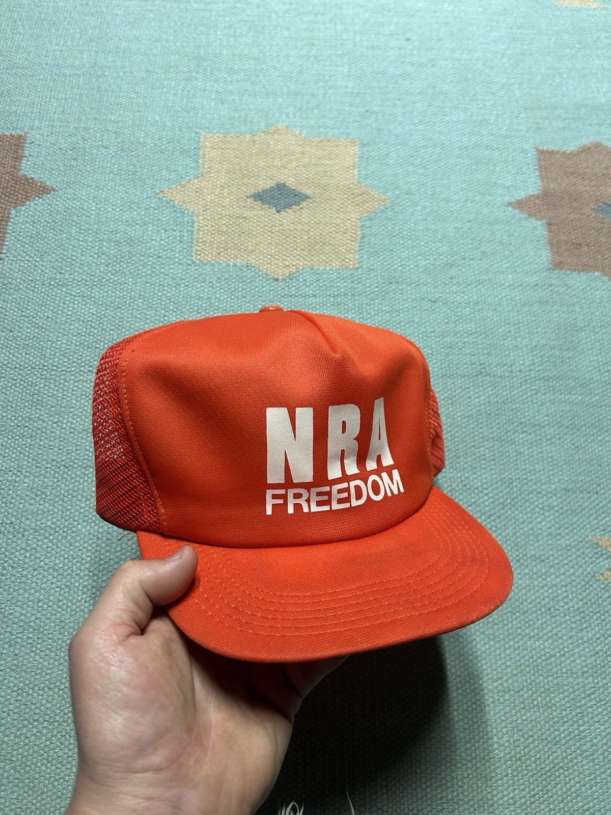Vintage Vtg 80s trucker hat NRA freedom gun rights 2nd amendment USA Size ONE SIZE - 1 Thumbnail